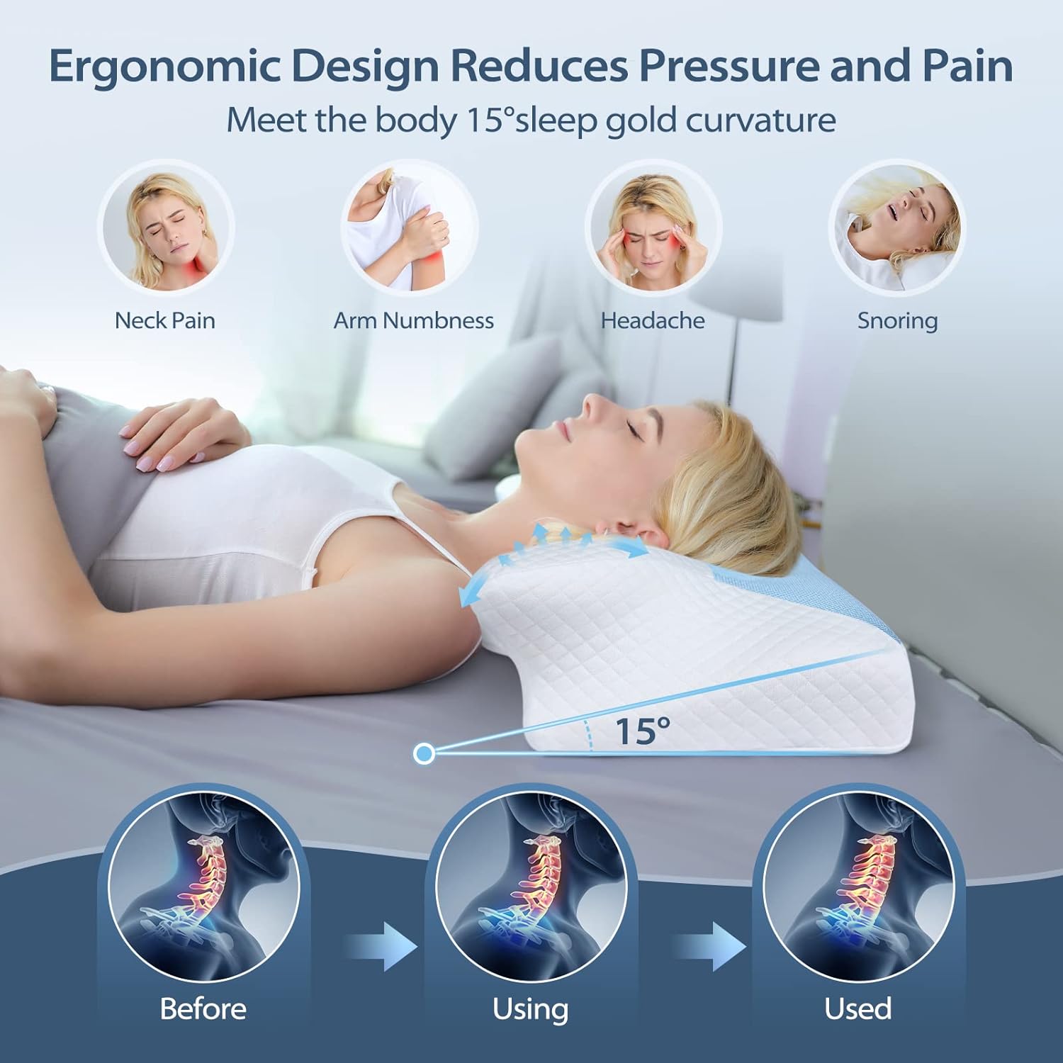Blue Collar Contour Relief Pillow